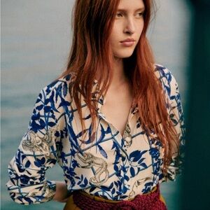 NWT Sézane x Inoui Editions Pierro Shirt size 34 Rare limited edition